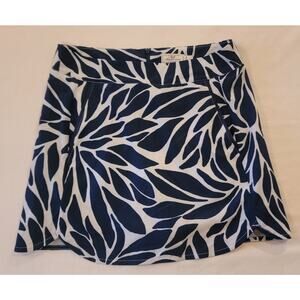 Vineyard Vines Performance Skort - Navy & White Leaf Print - Size 6